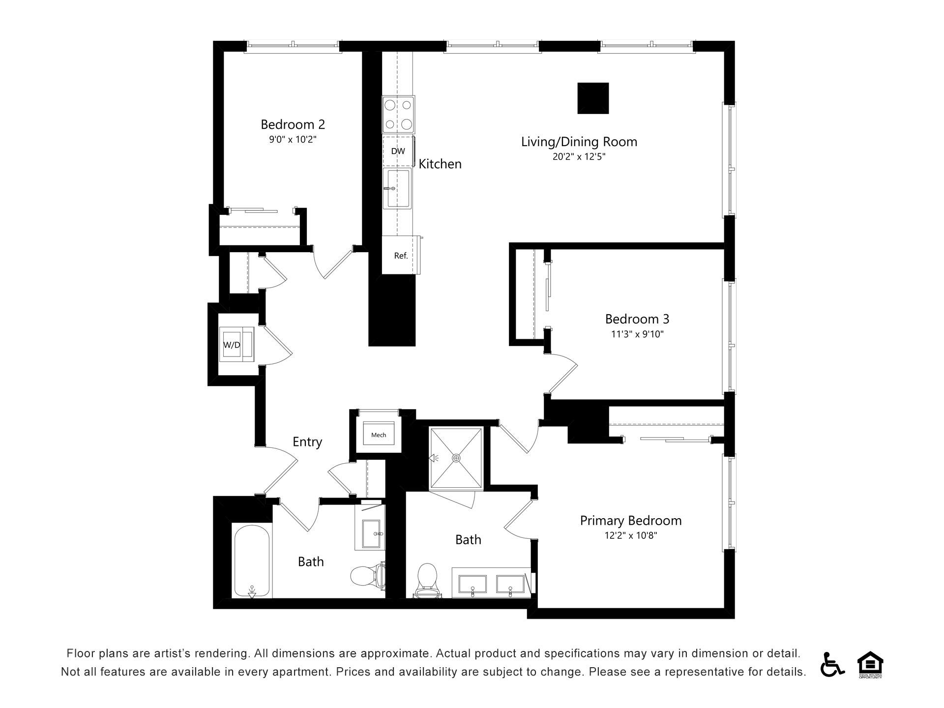 Floor plan layout diagram for C1